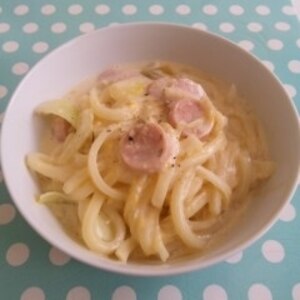 とろ～り半熟　カルボナーラうどん